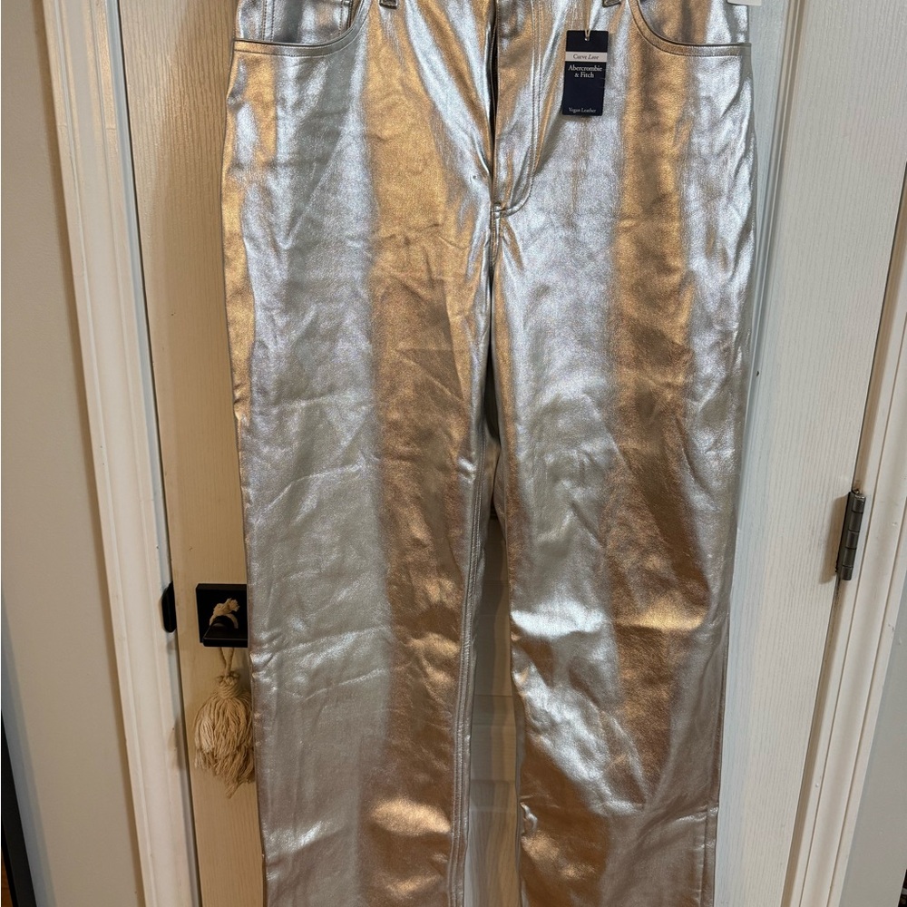 Silver Metallic Pants